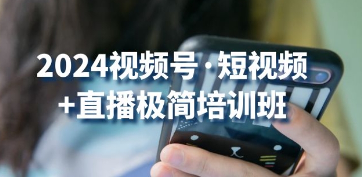 2024视频号·短视频+直播极简培训班：抓住视频号风口，流量红利-网创空间