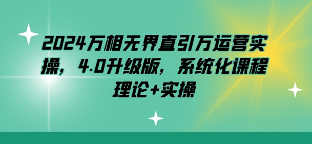2024万相无界直引万运营实操，4.0升级版，系统化课程 理论+实操-网创空间