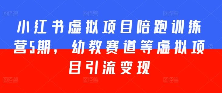 小红书虚拟项目陪跑训练营5期，幼教赛道等虚拟项目引流变现-网创空间