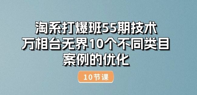 淘系打爆班55期技术：万相台无界10个不同类目案例的优化(10节)-网创空间