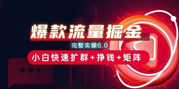 爆款流量掘金_完整实操6.0_小白快速扩群+挣钱+矩阵思路【揭秘】-网创空间