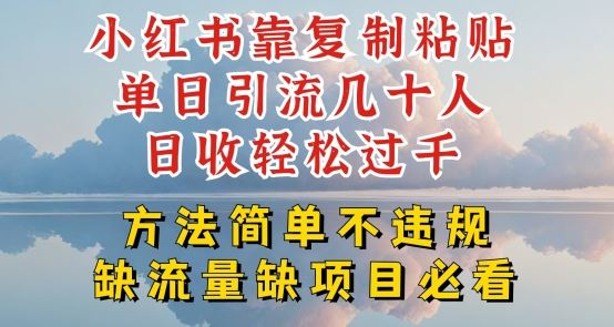 小红书靠复制粘贴单日引流几十人目收轻松过千，方法简单不违规【揭秘】-网创空间