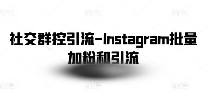 社交群控引流-Instagram批量加粉和引流-网创空间