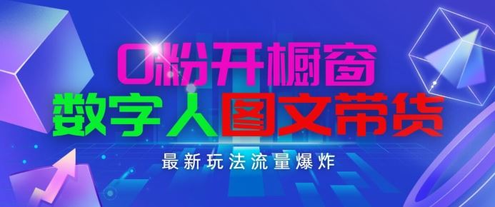 抖音最新项目，0粉开橱窗，数字人图文带货，流量爆炸，简单操作，日入1K+【揭秘】-网创空间