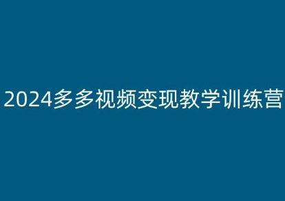 2024多多视频变现教学训练营，新手保姆级教程，适合新手小白-网创空间