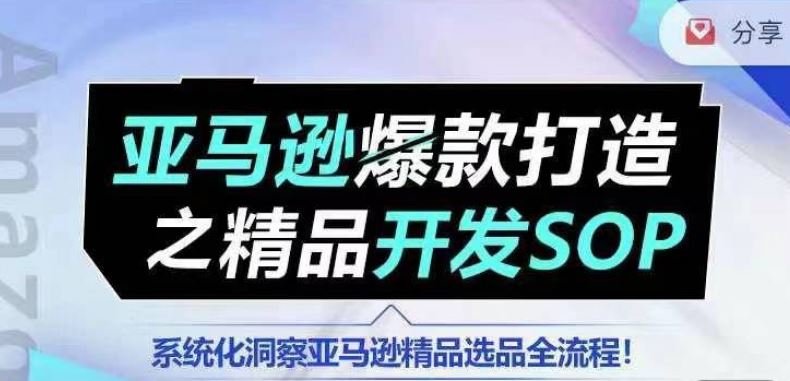 【训练营】亚马逊爆款打造之精品开发SOP，系统化洞察亚马逊精品选品全流程-网创空间