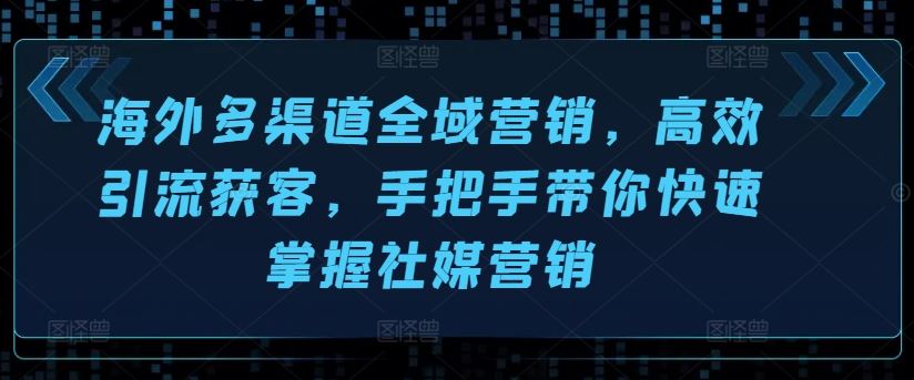 海外多渠道全域营销，高效引流获客，手把手带你快速掌握社媒营销-网创空间