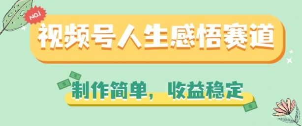视频号人生感悟赛道，制作简单，收益稳定【揭秘】-网创空间