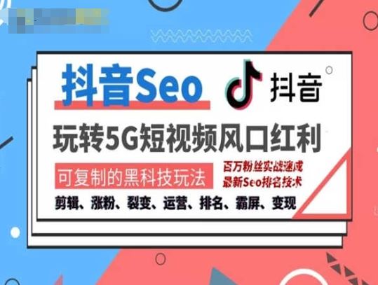 抖音SEO引流培训课程-抓住抖音风口，实现搜索排名，获取精准流量，快速成交变现-网创空间