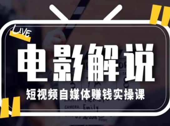 电影解说短视频自媒体赚钱实操课，教你做电影解说短视频，月赚1万-网创空间