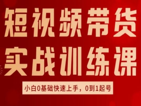 短视频带货实战训练课，好物分享实操，小白0基础快速上手，0到1起号-网创空间