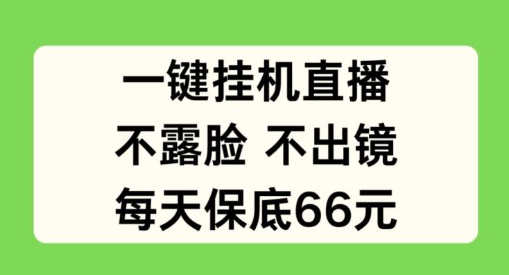 一键挂JI直播，不露脸不出境，每天保底66元【揭秘】-网创空间