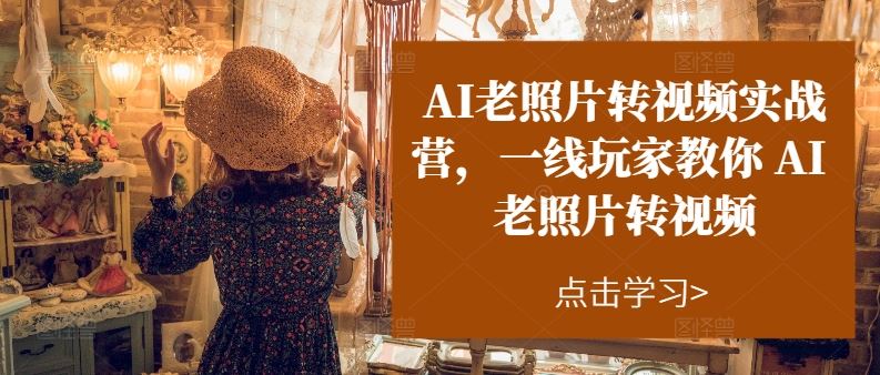 AI老照片转视频实战营，一线玩家教你AI老照片转视频-网创空间