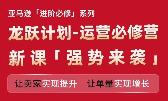 亚马逊进阶必修系列，龙跃计划-运营必修营新课，让卖家实现提升 让单量实现增长-网创空间