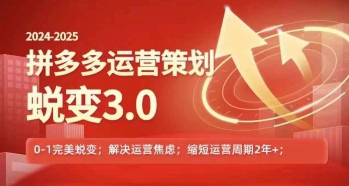 2024-2025拼多多运营策略蜕变3.0，0~1完美蜕变，解决信息焦虑-网创空间