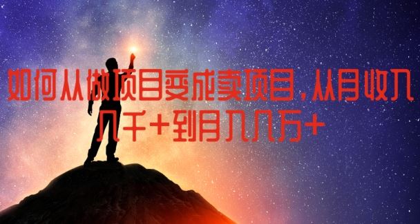 如何从做项目变成卖项目，从月收入几千到月入几万【揭秘】-网创空间