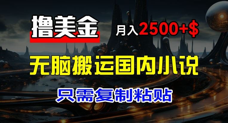 最新撸美金项目，搬运国内小说爽文，只需复制粘贴，稿费月入2500+美金，新手也能快速上手【揭秘】-网创空间