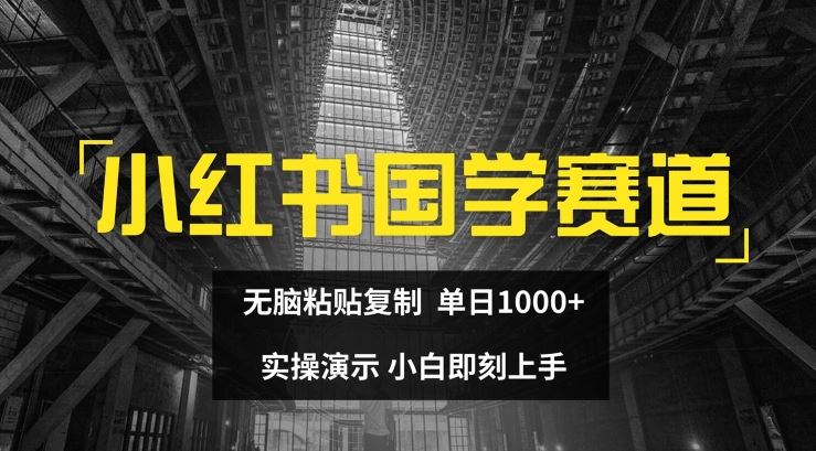 小红书国学赛道，无脑粘贴复制，单日1K，实操演示，小白即刻上手【揭秘】-网创空间