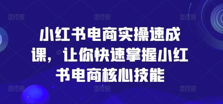 小红书电商实操速成课，让你快速掌握小红书电商核心技能-网创空间