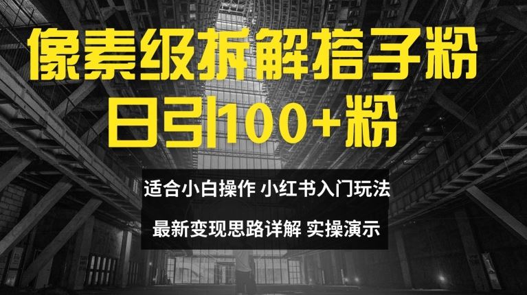 像素级拆解搭子粉，日引100+，小白看完可上手，最新变现思路详解【揭秘】-网创空间