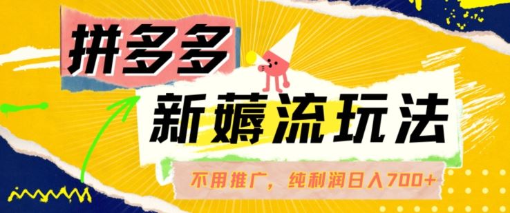 拼多多最新薅流玩法，无需开车推广，纯靠自然流吃饭-单纯赚50+利润，日入700+【揭秘】-网创空间