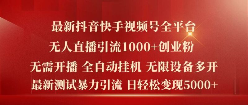 最新抖音快手视频号全平台无人直播引流1000+精准创业粉，日轻松变现5k+【揭秘】-网创空间