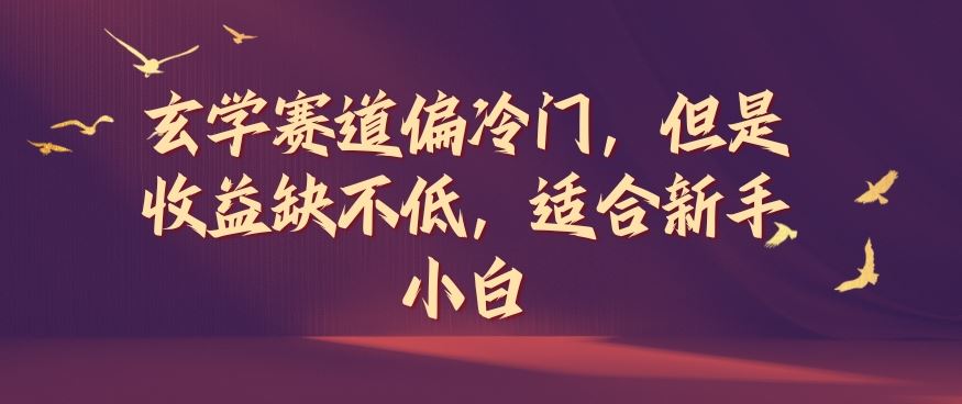 玄学赛道偏冷门，但是收益缺不低，适合新手小白【揭秘】-网创空间