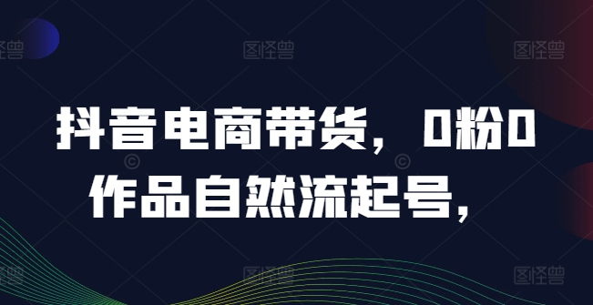 抖音电商带货，0粉0作品自然流起号，热销20多万人的抖音课程的经验分享-网创空间