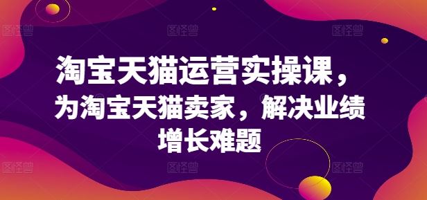 淘宝天猫运营实操课，为淘宝天猫卖家，解决业绩增长难题-网创空间
