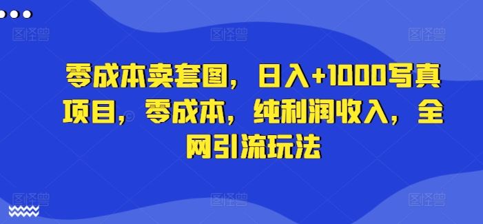零成本卖套图，日入+1000写真项目，零成本，纯利润收入，全网引流玩法-网创空间