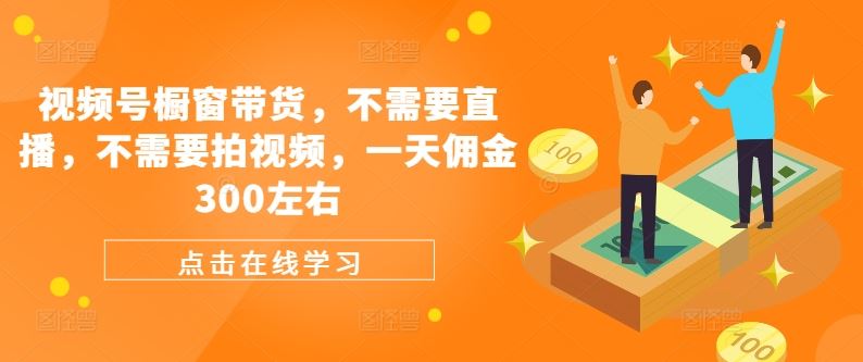 视频号橱窗带货，不需要直播，不需要拍视频，一天佣金300左右-网创空间