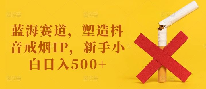 蓝海赛道，塑造抖音戒烟IP，新手小白日入500+【揭秘】-网创空间