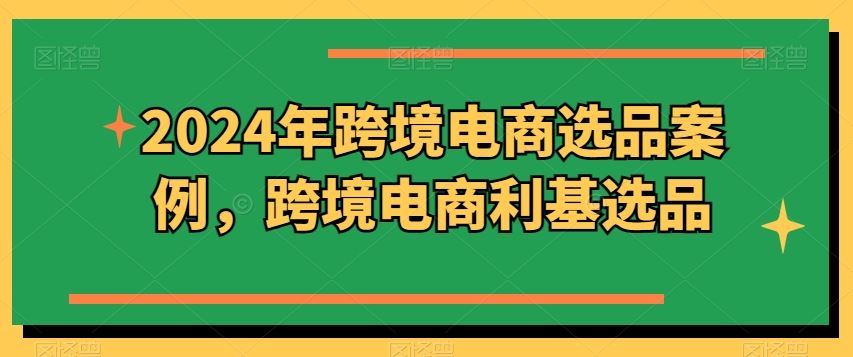 2024年跨境电商选品案例，跨境电商利基选品（更新）-网创空间