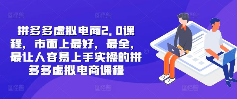拼多多虚拟电商2.0项目，市面上最好，最全，最让人容易上手实操的拼多多虚拟电商课程-网创空间