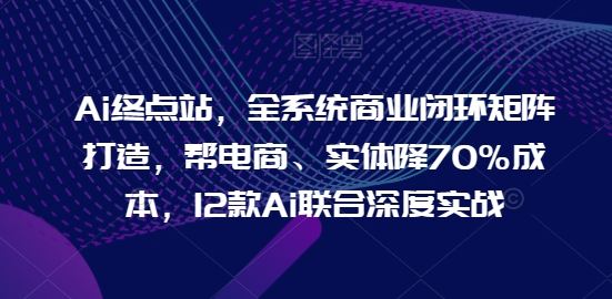 Ai终点站，全系统商业闭环矩阵打造，帮电商、实体降70%成本，12款Ai联合深度实战【0906更新】-网创空间