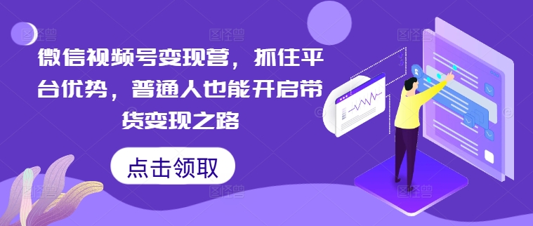 微信视频号变现营，抓住平台优势，普通人也能开启带货变现之路-网创空间