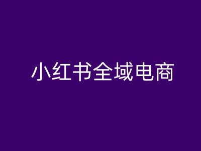 小红书全域电商，小红书电商教程-网创空间