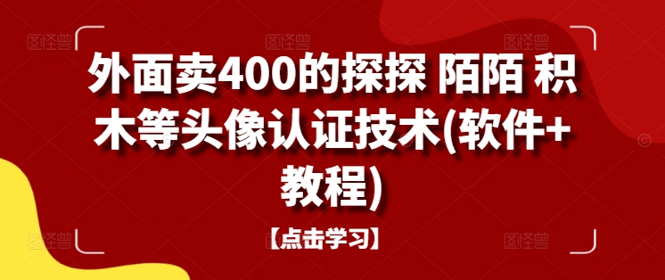 外面卖400的探探 陌陌 积木等头像认证技术(软件+教程)-网创空间