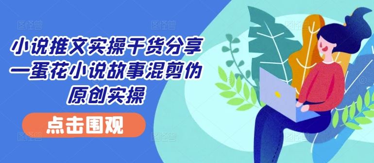 小说推文实操干货分享—蛋花小说故事混剪伪原创实操-网创空间