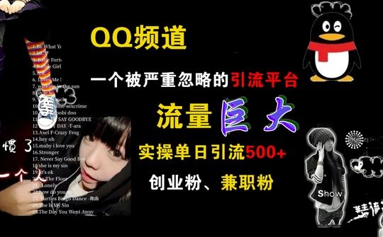 QQ频道，一个被严重忽略的引流平台，流量巨大 实操单日引流500+创业粉兼职粉【揭秘】-网创空间