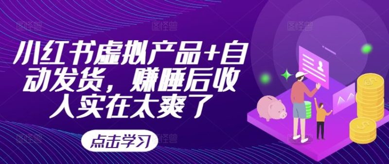 小红书虚拟产品+自动发货，赚睡后收入实在太爽了-网创空间