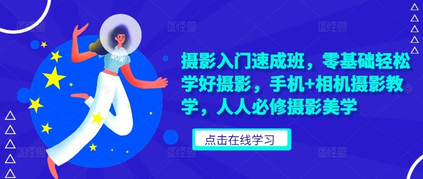 摄影入门速成班，零基础轻松学好摄影，手机+相机摄影教学，人人必修摄影美学-网创空间