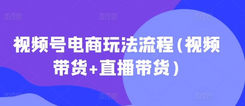 视频号电商玩法流程(视频带货+直播带货)-网创空间