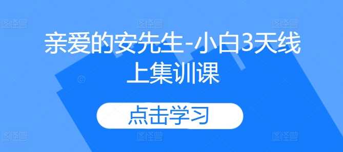 亲爱的安先生-小白3天线上集训课-网创空间