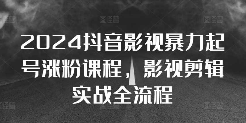 2024抖音影视暴力起号涨粉课程，影视剪辑搬运实战全流程-网创空间