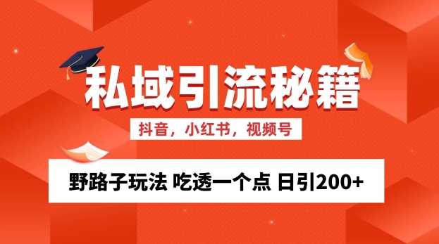 私域流量的精准化获客方法 野路子玩法 吃透一个点 日引200+ 【揭秘】-网创空间