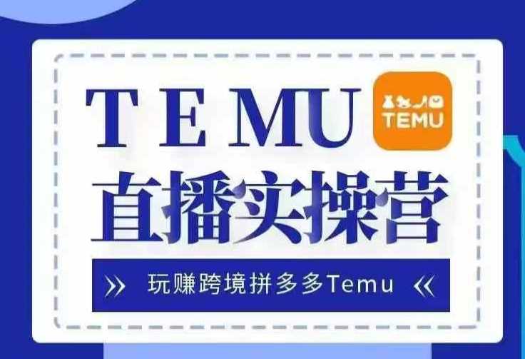Temu直播实战营，玩赚跨境拼多多Temu，国内电商卷就出海赚美金-网创空间