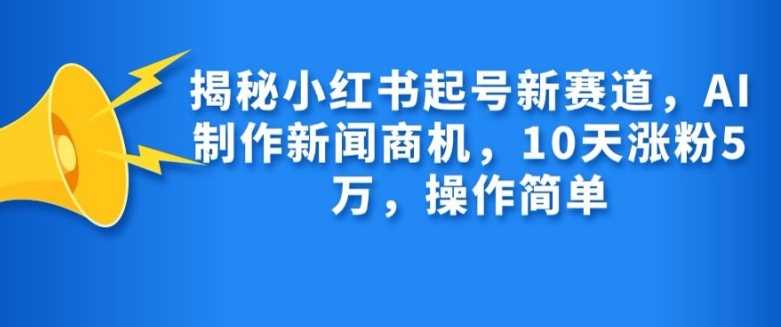 揭秘小红书起号新赛道，AI制作新闻商机，10天涨粉1万，操作简单-网创空间