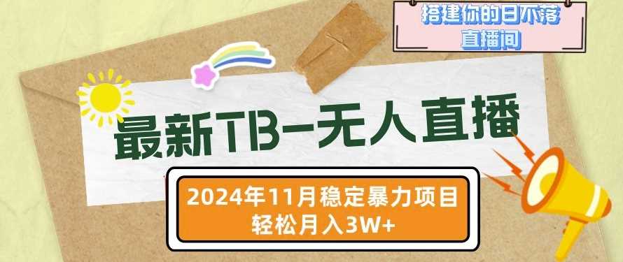 【最新TB-无人直播】11月最新，打造你的日不落直播间，轻松月入过W【揭秘】-网创空间