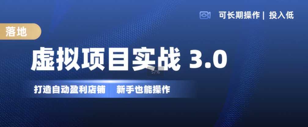 虚拟项目实战3.0，打造自动盈利店铺，可长期操作投入低，新手也能操作-网创空间
